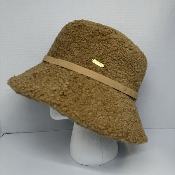 Gigi Pip Jackson Sherpa Bucket Hat In Camel With Leather Band Sz 57 S/M New main image 5